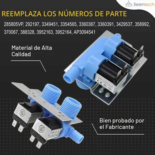 Vista 4 de Seentech - Válvula de entrada de agua 285805 con soporte de montaje para lavadora de ropa, funciona con ajuste exacto para Whirlpool, Kenmore