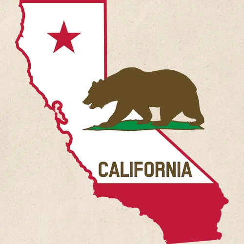 Vista 3 de CafePress CALI STATE W BEAR - Bolsa reutilizable de lona beige natural