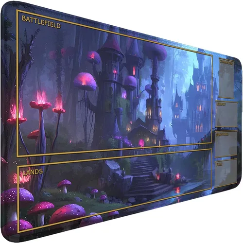Vista 12 de Fantasy Black Lotus TCG - Tapete de juego de 24 x 14 pulgadas, tapete de juego para MTG DTCG CCG RPG Trading Card Game Mats superficie lisa juego