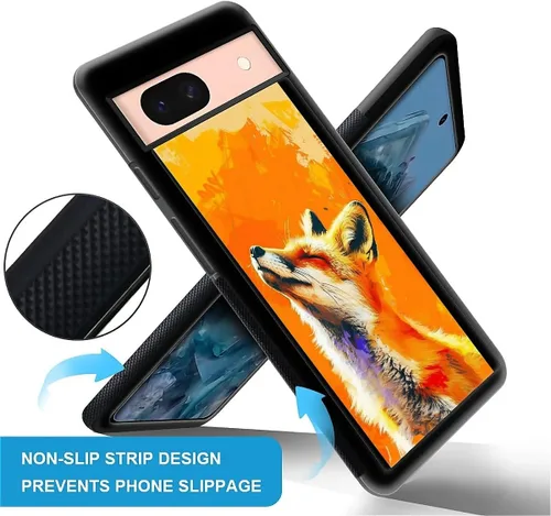 Vista 1431 de Compatible con Google Pixel 4A 5G Mobile Case Creative Acrylic Panel trasero Silicona Protección Grip especialmente diseñado para Google Pixel 4A 5G