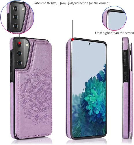 Vista 9 de Asuwish Funda compatible con Samsung Galaxy S21 Glaxay S 21 5G de 6.2 pulgadas y protector de pantalla de vidrio templado, accesorios