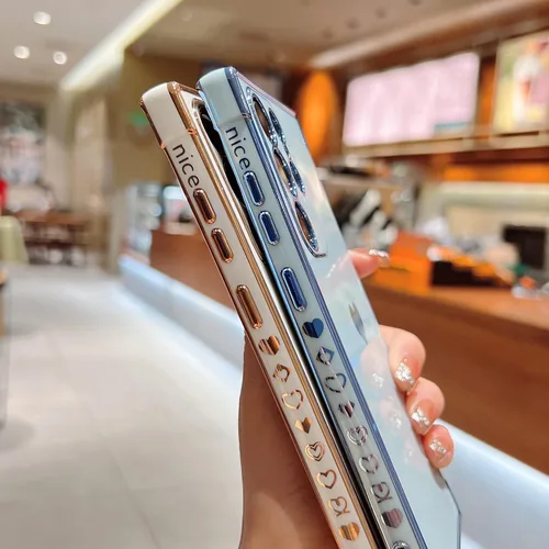 Vista 187 de phylla Funda de teléfono compatible con Samsung Galaxy A12 de 6.5 pulgadas, lindo corazón chapado en oro, elegante funda de lujo para mujer