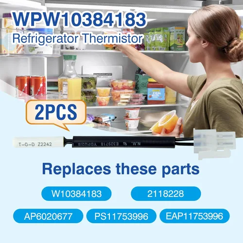 Vista 2 de WPW10384183 W10384183 Termistor para refrigerador - Piezas de repuesto compatibles con Whirlpool Kenmore, Sensor de temperatura de piezas interiores