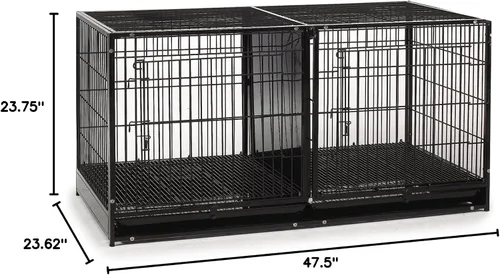 Vista 8 de ProSelect - Jaula modular de acero con bandeja de plástico, color negro