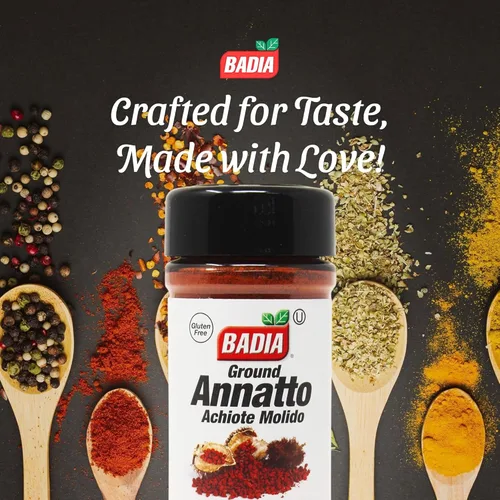 Vista 2 de Badia Annatto molido 2.75 oz - Achiote en polvo con sabor ligeramente terroso y picante - Condimento natural y colorante para recetas latinas