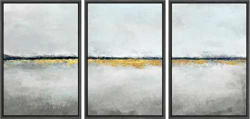 Vista 282 de wall26 Lienzo enmarcado para pared, juego de arte de acuarela pastel, paisaje rural, ilustraciones con formas abstractas, arte moderno, decorativo