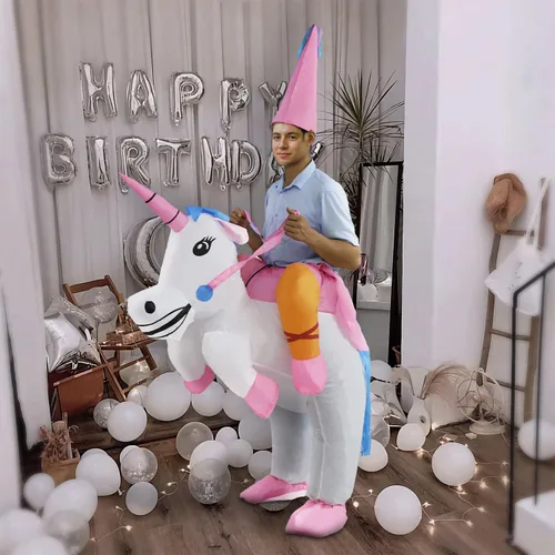 Vista 3 de HZGDEJTG Ropa inflable del montar a caballo blanco, ropa inflable para los adultos