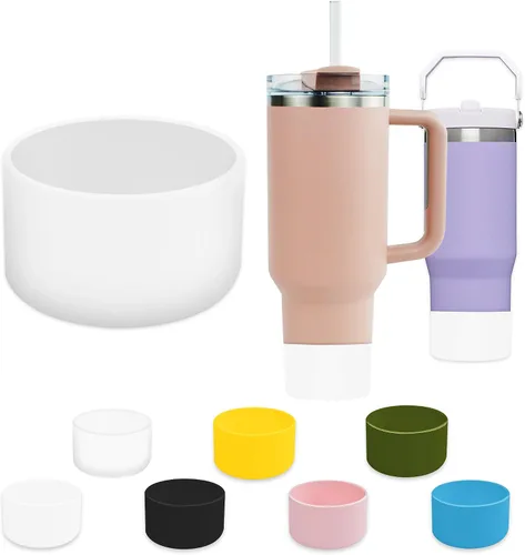 Vista 10 de Bota de silicona para vaso Stanley Quencher, cubierta protectora para la parte inferior de la botella de agua (negro)