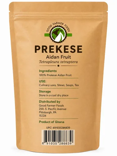 Vista 2 de Good Farmer Foods Prekese (Aidan Fruit) Cápsulas enteras, tetrapleura tetraptera, Uhio, 6 piezas