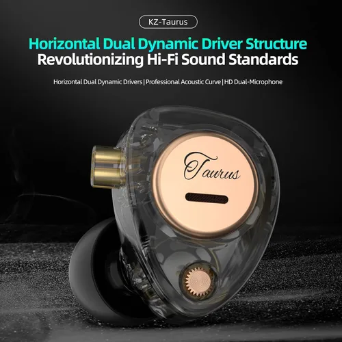 Vista 30 de KZ Castor - Auriculares intrauditivos, sonido de graves mejorado HiFi, IEMs aislantes de ruido ajustables, auriculares con cable de doble