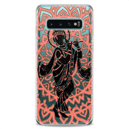 Vista 5 de Funda compatible con Samsung A91 A54 A52 A51 A50 A20 A11 A12 A13 A14 A03s A02s Dancing Krishna Soft Absolute God Design Hinduism Print Mantra Clear