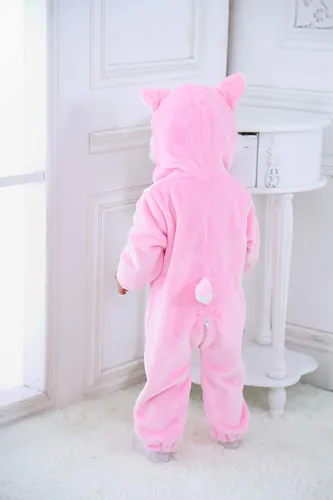 Vista 7 de TONWHAR Disfraz unisex para bebé, pijama de dibujos animados de perro, dinosaurio para niños pequeños