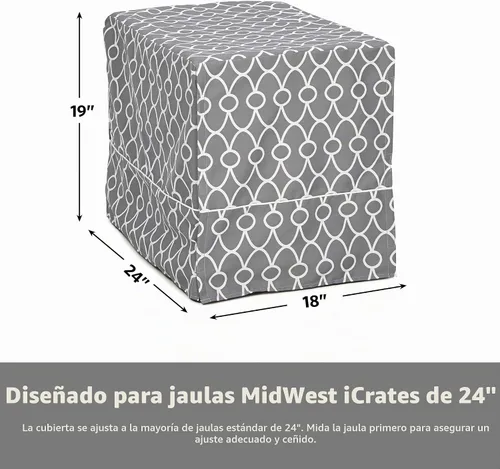 Vista 6 de MidWest Homes for Pets Funda para jaula para perros pequeños con protector de tela de Teflon, funda de privacidad de poliéster y algodón