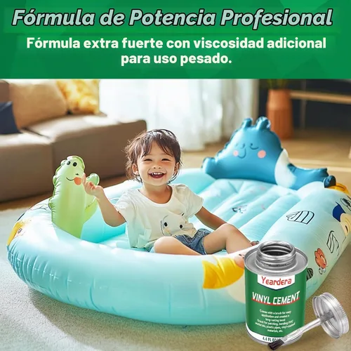 Vista 6 de Cemento de vinilo, pegamento de vinilo de alta resistencia, cemento de PVC impermeable, kit de reparación de parches de piscina de alta resistencia