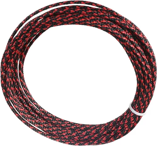 Vista 16 de Bettomshin 1 funda de organización de cables de 3.28 pies (3.3 ft), protector de cable PET negro y rojo, protector de cable PET de 0.98 pulgadas