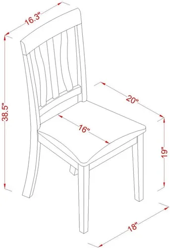 Vista 11 de East West Furniture ANTI5-CAP-LC - Juego de muebles de comedor de 5 piezas, incluye una mesa de cocina redonda con pedestal y 4 sillas de comedor