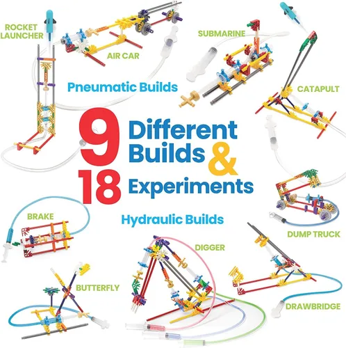 Vista 3 de hand2mind Moving Creations with K'NEX, kit de libro y construcción para niños de 8 a 12 años, 9 modelos y 18 experimentos científicos, explora