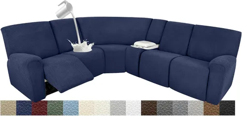 Vista 119 de Fundas impermeables de sofá reclinable modular para sofás reclinables, lavable en forma de L, para perros, fundas elásticas para sofá reclinable
