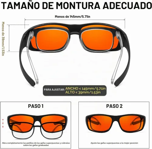 Vista 6 de FEISEDY Fitover B1228 - Lentes de luz azul para juegos de computadora para dormir mejor, antirreflejos