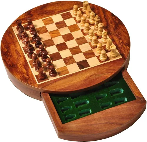 Vista 3 de Royal Kurta Cajón redondo de madera de 7 pulgadas con pieza magnética y cajón de empuje
