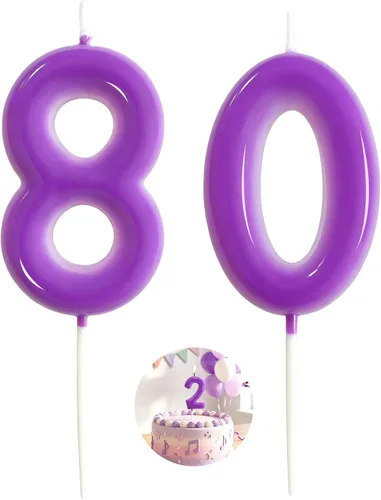 Vista 127 de Velas número 2 arcoíris con número 3D de feliz cumpleaños para decoración de fiesta de pastel de cumpleaños, suministros de celebración