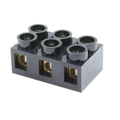 Vista 4 de 500V 60A 3 posiciones doble fila tornillo bloque de terminales doble fila barrera eléctrica panel-2pcs