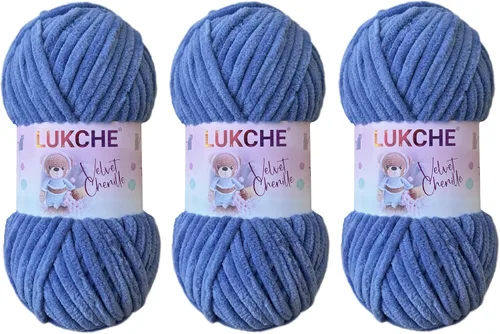 Vista 38 de Hilado de chenilla de terciopelo para amigurumi y punto de crochet súper voluminoso 100 gr (69,0 m) (Grosor del hilo 8 mm) (Verde espárrago) 1