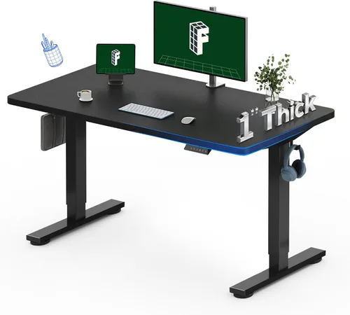 Vista 14 de FLEXISPOT Escritorio Eléctrico de Pie de Una Pieza, 40 x 24 Pulgadas Escritorio Ajustable con Superficie Sin Costuras, Controlador de Memoria