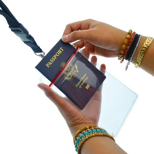 Vista 9 de Soportes para pasaporte – Paquete de 2 – Fundas resellables resistentes al agua y al desgarro y cordón de alta calidad – Inserto de 4 x 6 pulgadas