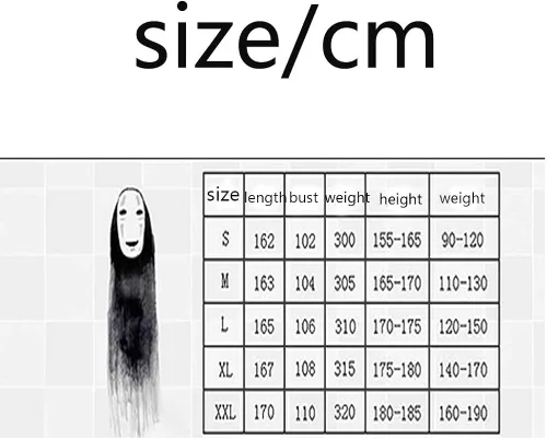 Vista 4 de No Face Man Kaonashi - Disfraz de cosplay de Halloween con máscara+ropa + guantes