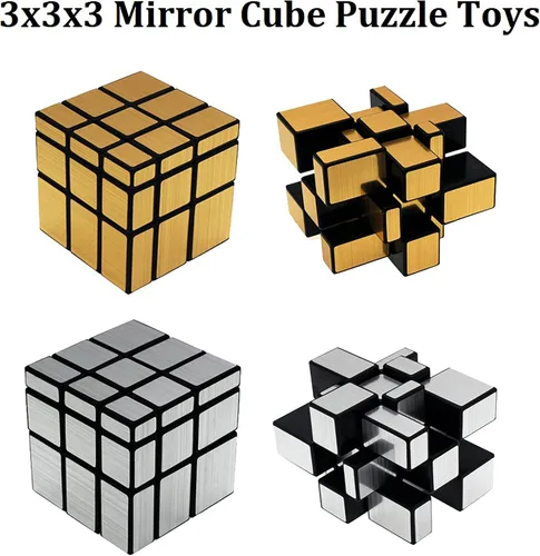 Vista 5 de Shengshou, Rompecabezas Espejo de Cubo 3 x 3., XXXS, Dorado