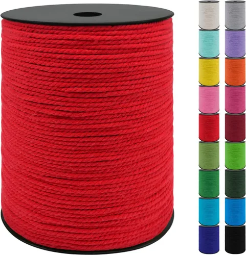 Vista 14 de JeogYong Cordón de algodón de 10mm, 22.86 metros de cuerda natural para macramé, hilo de 3 hebras torcido, cuerda para macramé para manualidades