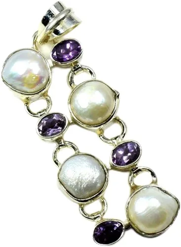 Vista 7 de 55Carat Natural Multi Stones Sterling Silver Multi Shape Gemstone Pendants For Women Designer Jewelry Natural-Multi-Stone-Design-10