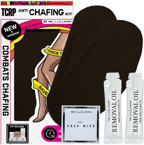 Vista 9 de Kit de prevención de rozaduras en los muslos, incluye 1 par de almohadillas de cacao para el interior del muslo, 2 aceites de eliminación