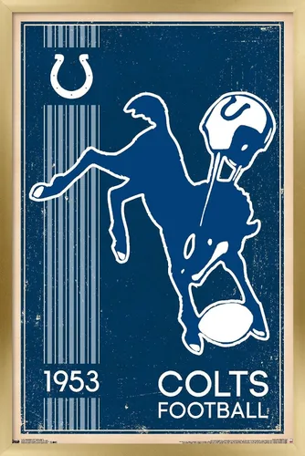 Vista 22 de Trends International NFL Indianapolis Colts - Retro Logo 14 Wall Poster, 14.725" x 22.375", Barnwood Framed Version