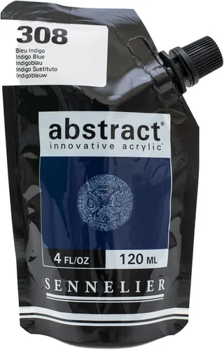 Vista 15 de Sennelier Bolsa de pintura acrílica abstracta, 4.05 onzas líquidas (paquete de 1), azul celeste