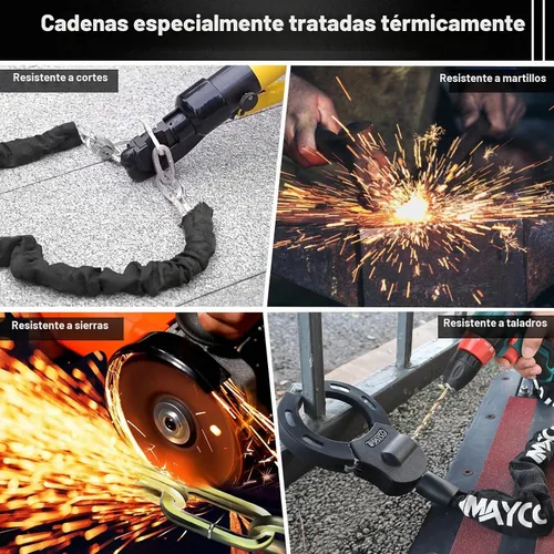 Vista 5 de IMAYCC Cerradura de la vespa, cerradura de cadena resistente de la bici Negro