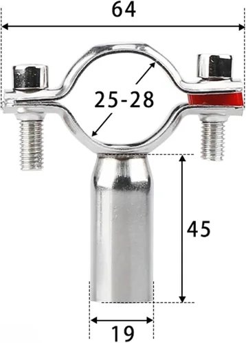 Vista 2 de Abrazadera de soporte de tubería de acero inoxidable, 2 piezas de soporte de tubo de anillo de suspensión, ajuste de abrazadera de tubo