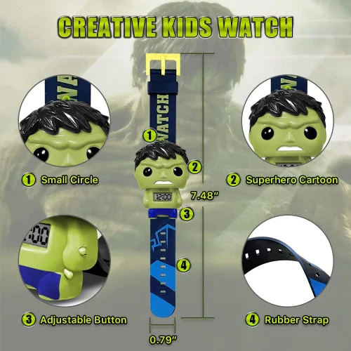 Vista 3 de econoLED Kids Watch, Kids Wrist Watch, Superhero Outdoor Kids Sport Watches with Adjustable Strap for Boys Girls, Kids Gift for Birthday, Christmas