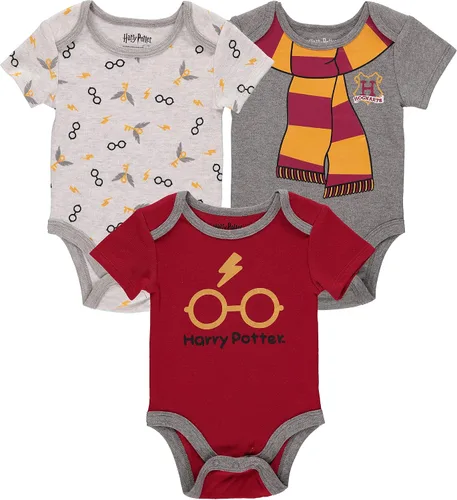 Vista 11 de Harry Potter Body de manga corta para bebé, paquete múltiple de regalo para bebé niña o niño, ropa de bebé