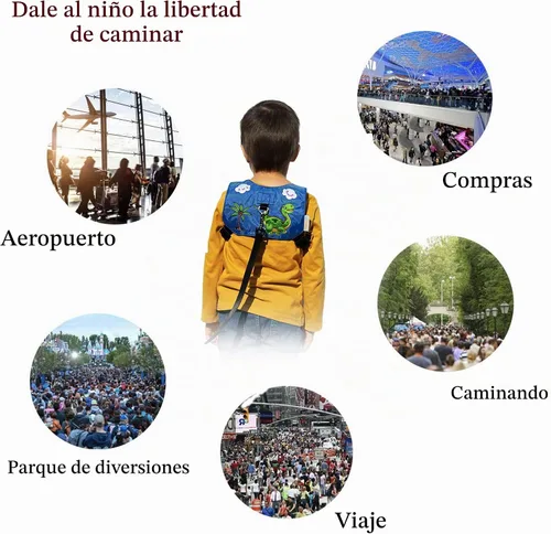 Vista 7 de HappyVk Arnés de correa para niños pequeños Azul