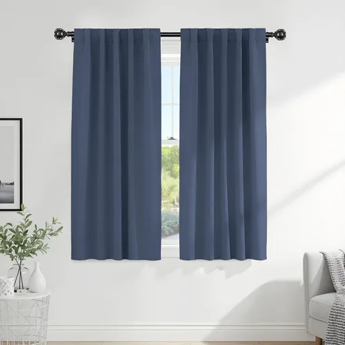 Vista 91 de PONY DANCE Cortinas cortas con aislamiento térmico para ventana pequeña, para guardería, baño, cocina, lavandería, caravana, sótano, 29 pulgadas