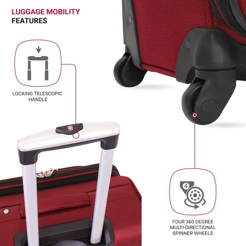 Vista 2 de SwissGear Equipaje expandible Sion Softside, Borgoña, 3 Piece Set (212527), Sion Softside - Equipaje expandible