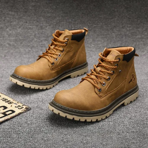 Vista 9 de Shaire Botas Chukka de cuero para hombre Botines con cordones para hombre Botas cómodas casuales
