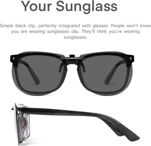 Vista 2 de Gafas de sol polarizadas con clip sobre gafas graduadas que no se levantan