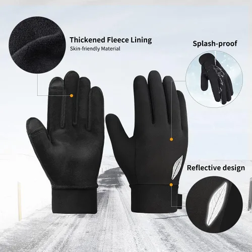 Vista 5 de Guantes de invierno para pantalla táctil para niños guantes deportivos impermeables para clima frío cálido para niños y niñas de 4 a 12 años