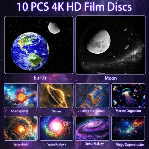 Vista 8 de [Ruido blanco] Proyector de galaxia, 28 sonidos relajantes máquina de sonido con proyector de estrellas, proyector de planetario espacial