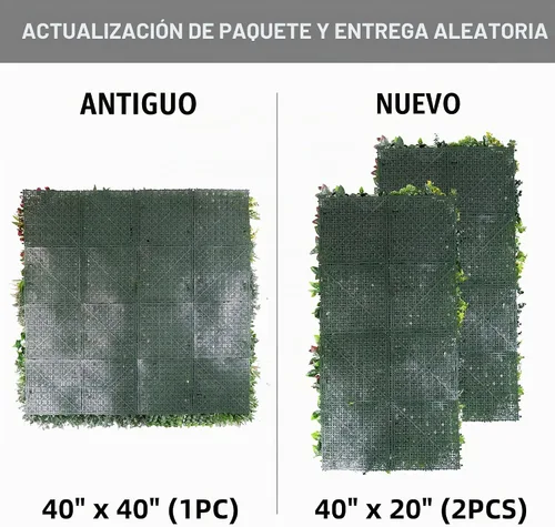 Vista 5 de Fondo de pared de césped artificial de 40 x 40 pulgadas, paneles de plantas falsas para pared verde UV-Anti Greenery Backdrop Wall, Faux Boxwood