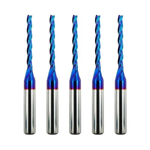 Vista 8 de Broca de enrutador CNC, 3 flautas de 1/8 de pulgada de diámetro de corte de 1/4 pulgadas, mango de 1/4 pulgadas, molino de extremo de carburo sólido