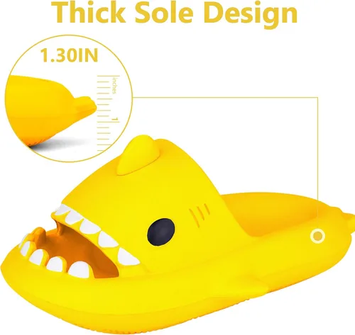 Vista 5 de Kids Shark Cloud Slides Toddler Boys Girls Shower Slippers Boys Girls Cute Cartoon Fish Flip Flops Beach Pool Home Sandals Quick Dry Non-Slip